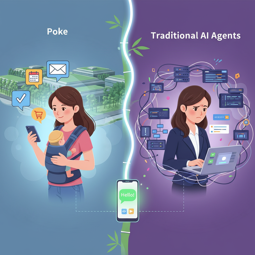 Poke 与传统 AI 代理的差异比较：为什么用短信操作更友好？